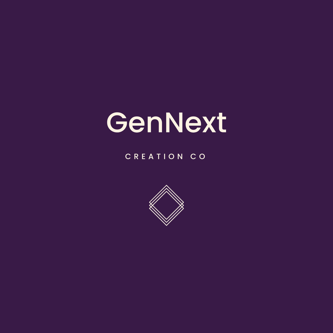 GenNext Creation Co. logo: the wordmark above three stacked diamond outlines